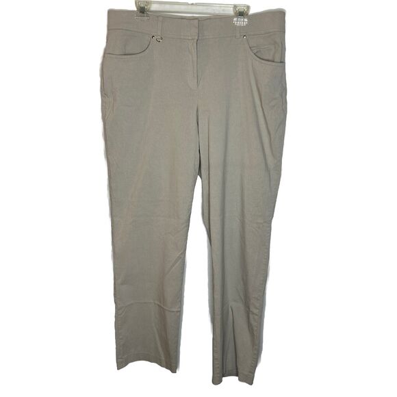 JM Collection Pants light brown stretch w pockets Womens size 18 - Picture 1 of 7